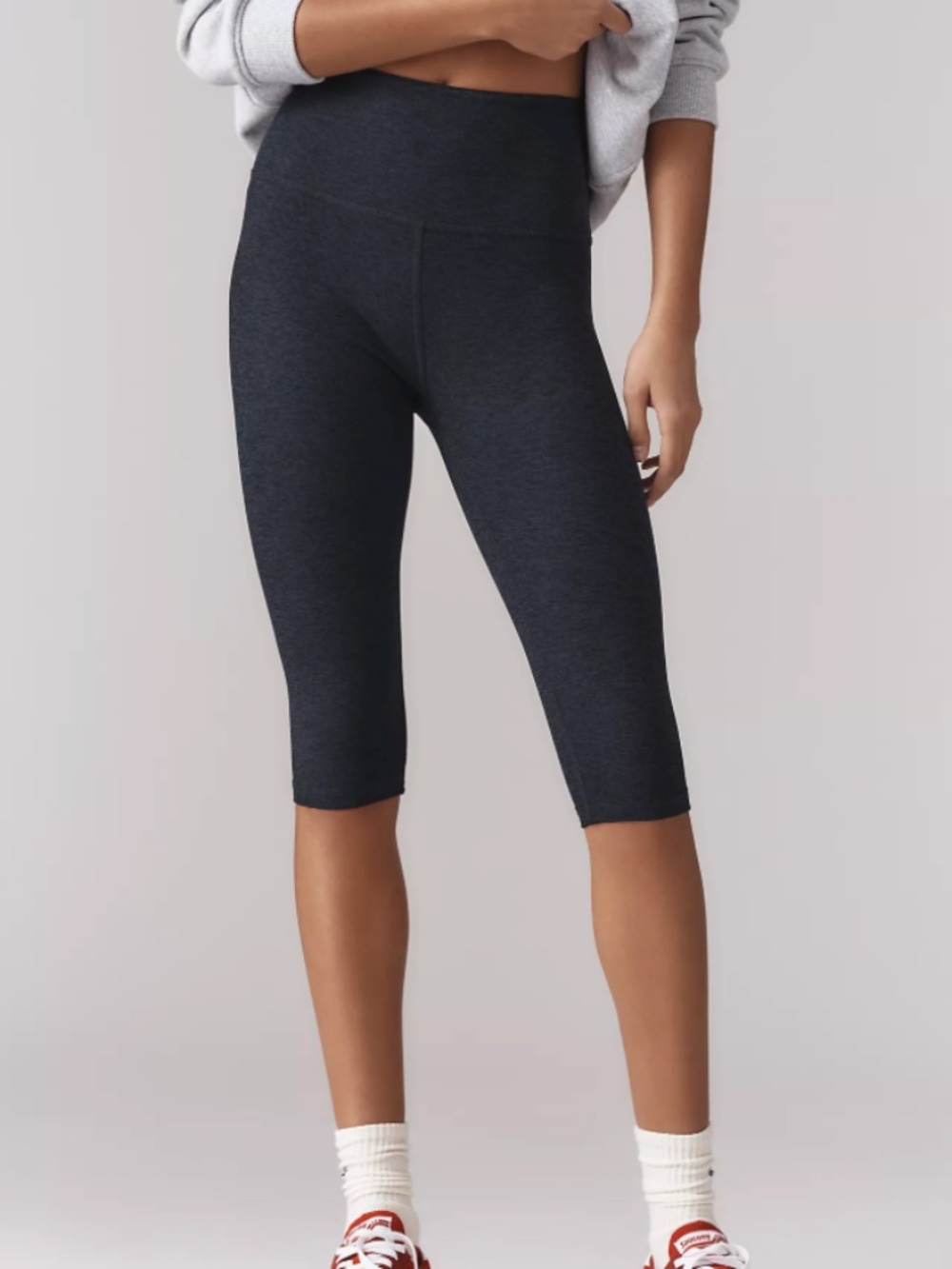NWT Beyond Yoga High-Waisted Spacedye Pedal Pusher Leggings Black Sz XS